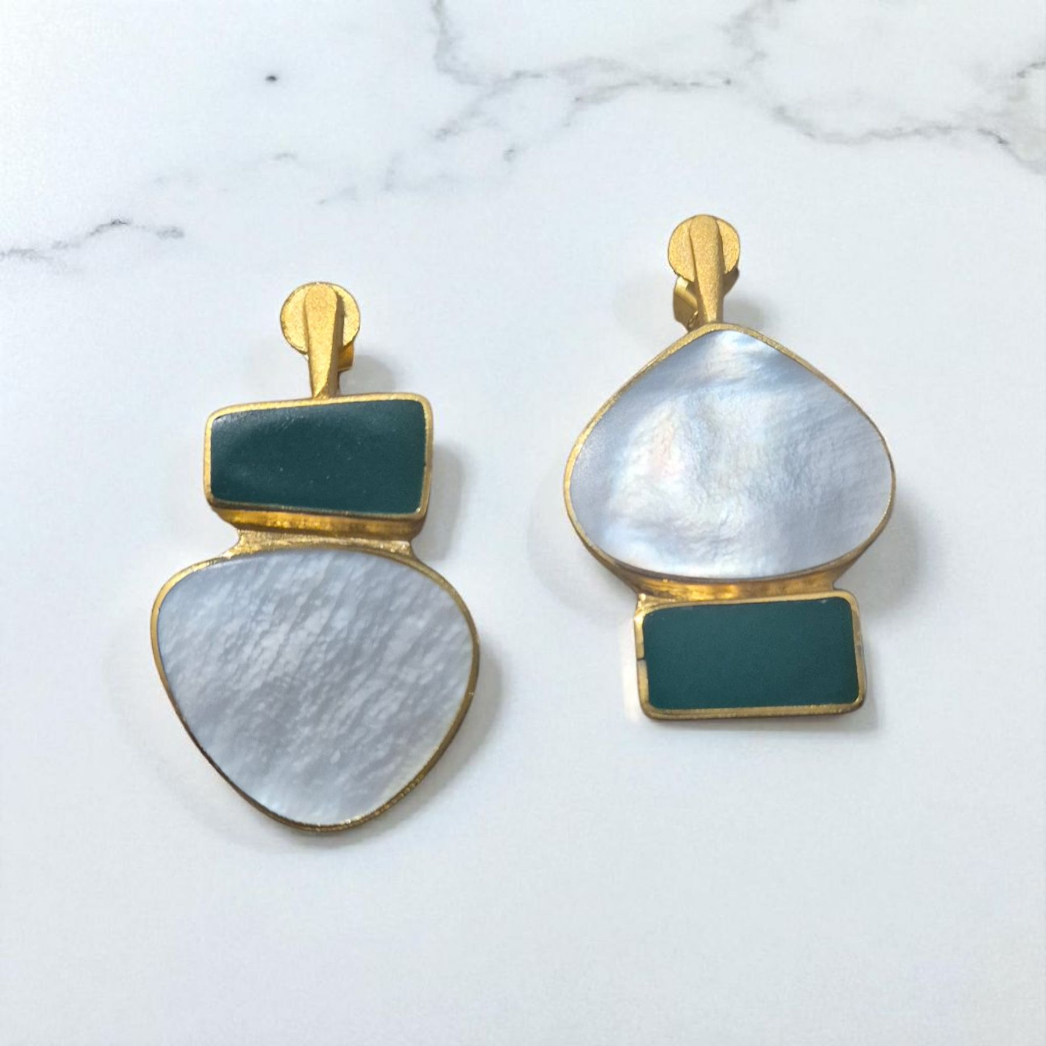 Green & Shell Earrings - Image 3