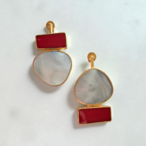Red & Shell Earrings