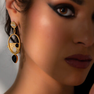 Black Modern Orbit Earrings