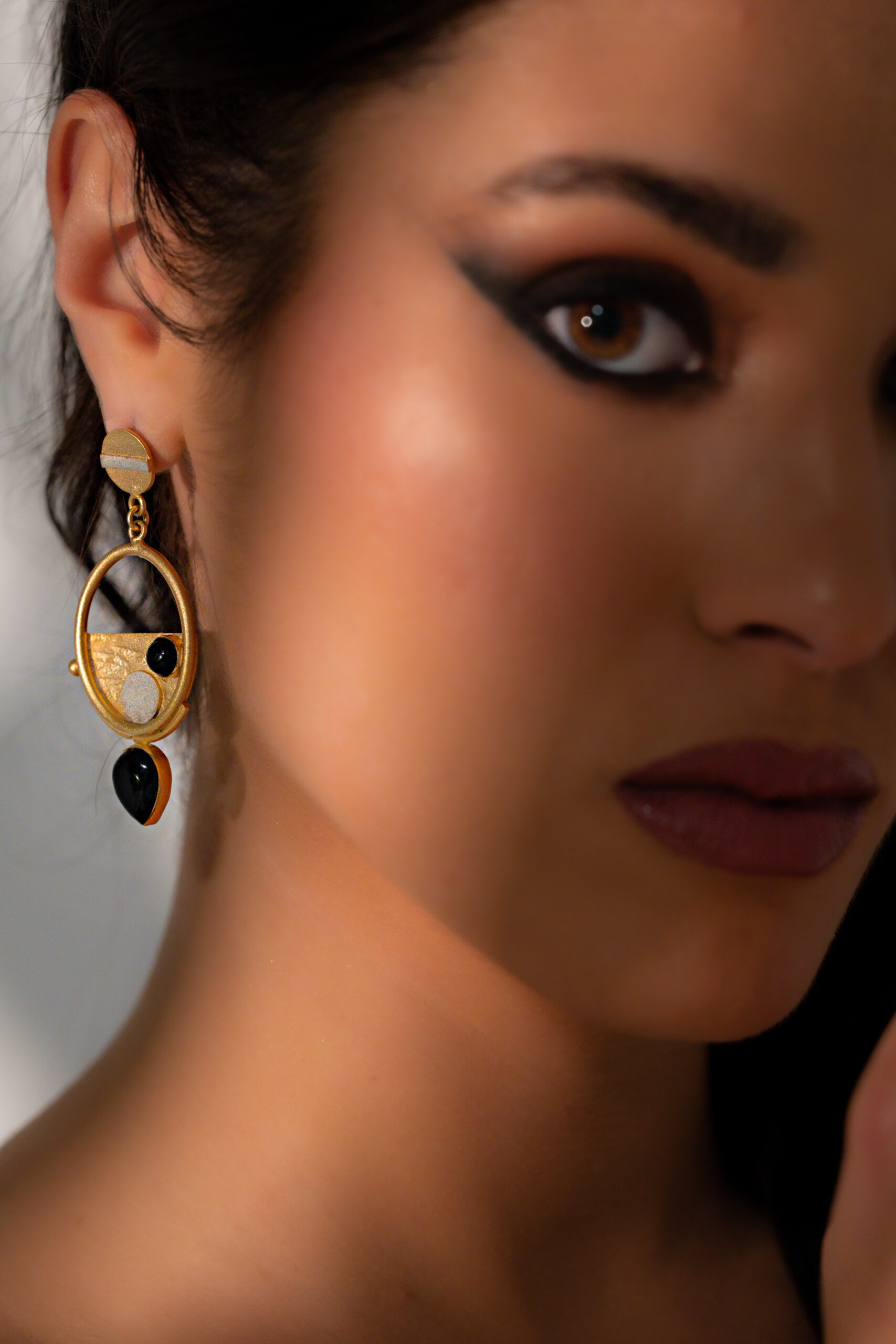 Black Modern Orbit Earrings