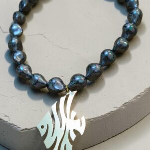 Black Pearl Fish Necklace
