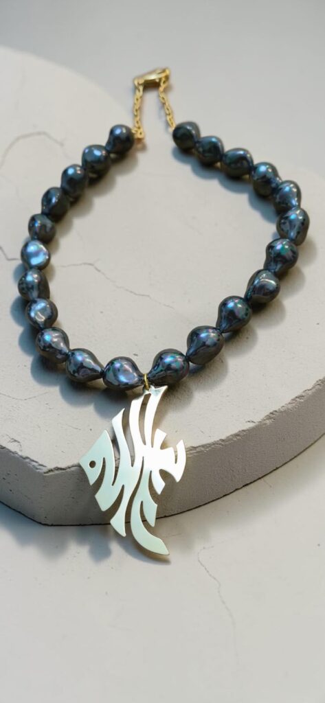Black Pearl Fish Necklace