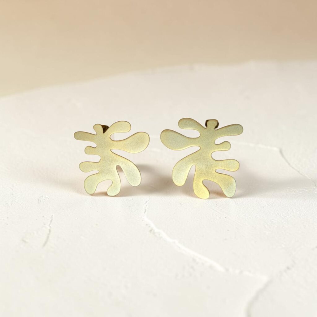 Coral Leaf Studs Earrings