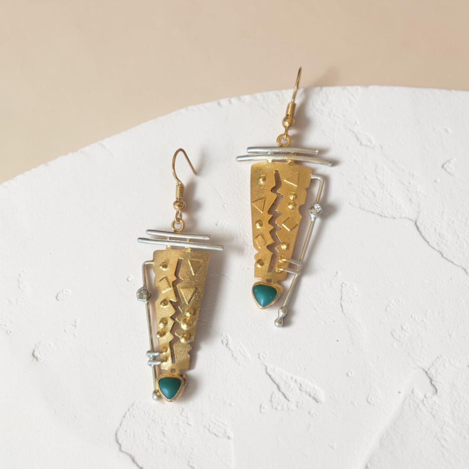 Green Heart Earrings