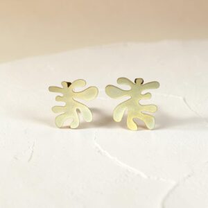 Coral Leaf Studs Earrings