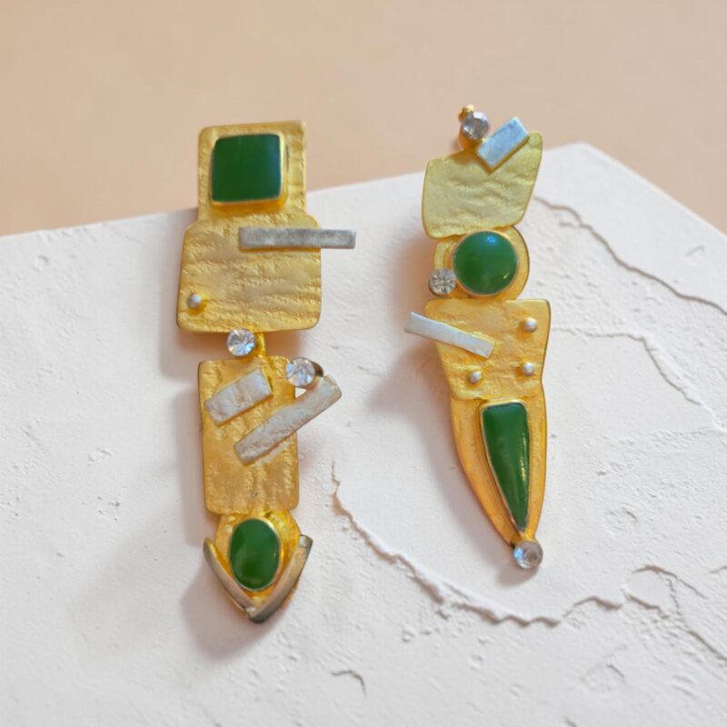 Wanderina Green Earrings