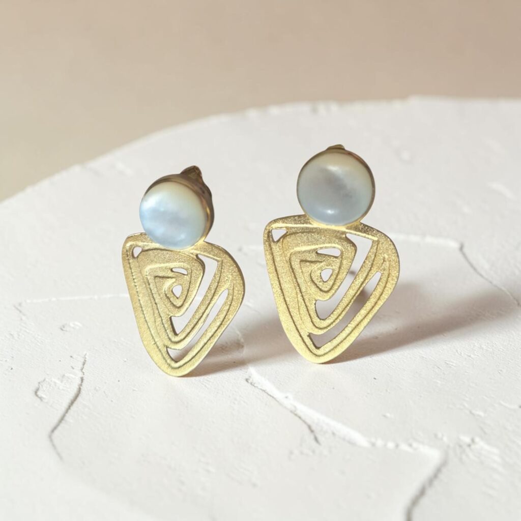 White Dot Earrings