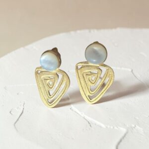 White Dot Earrings