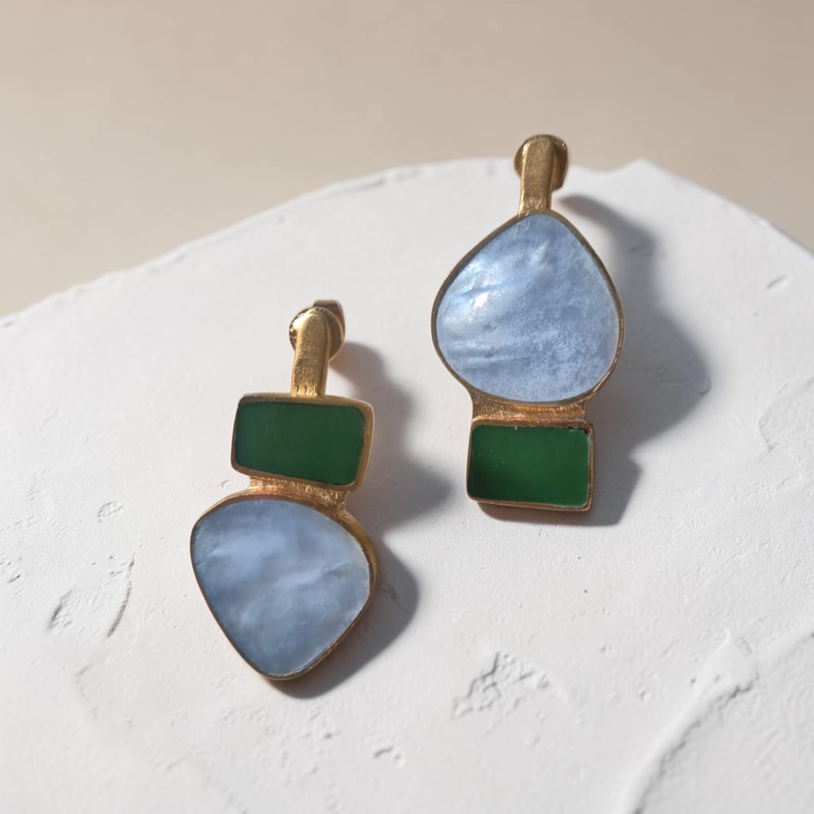 Green & Shell Earrings