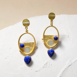 Blue Modern Orbit Earrings