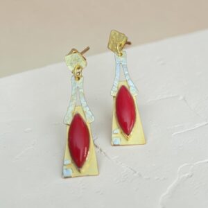 Red Marquise Drop Earrings