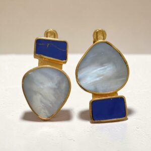 Navy x Shell Earrings